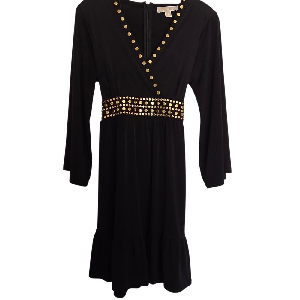 Michael Kors Black Dress with Gold Accents